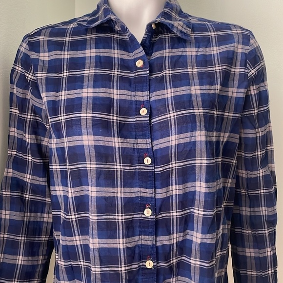 Johnny Was M 3J Workshop Lana Scarf Shirt Button Front Plaid - Picture 4 of 9